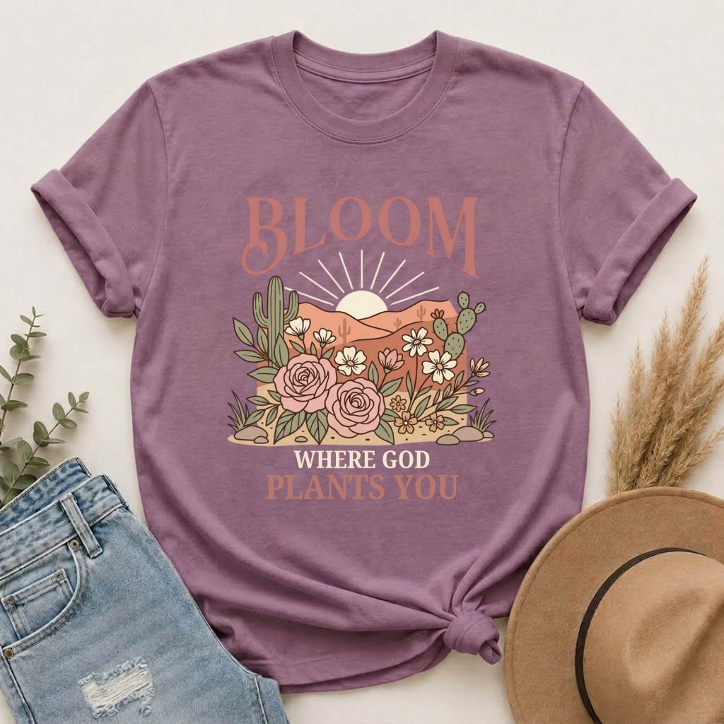 Daughter of the King T-Shirt — Floral Cowboy Hat Christian Tee