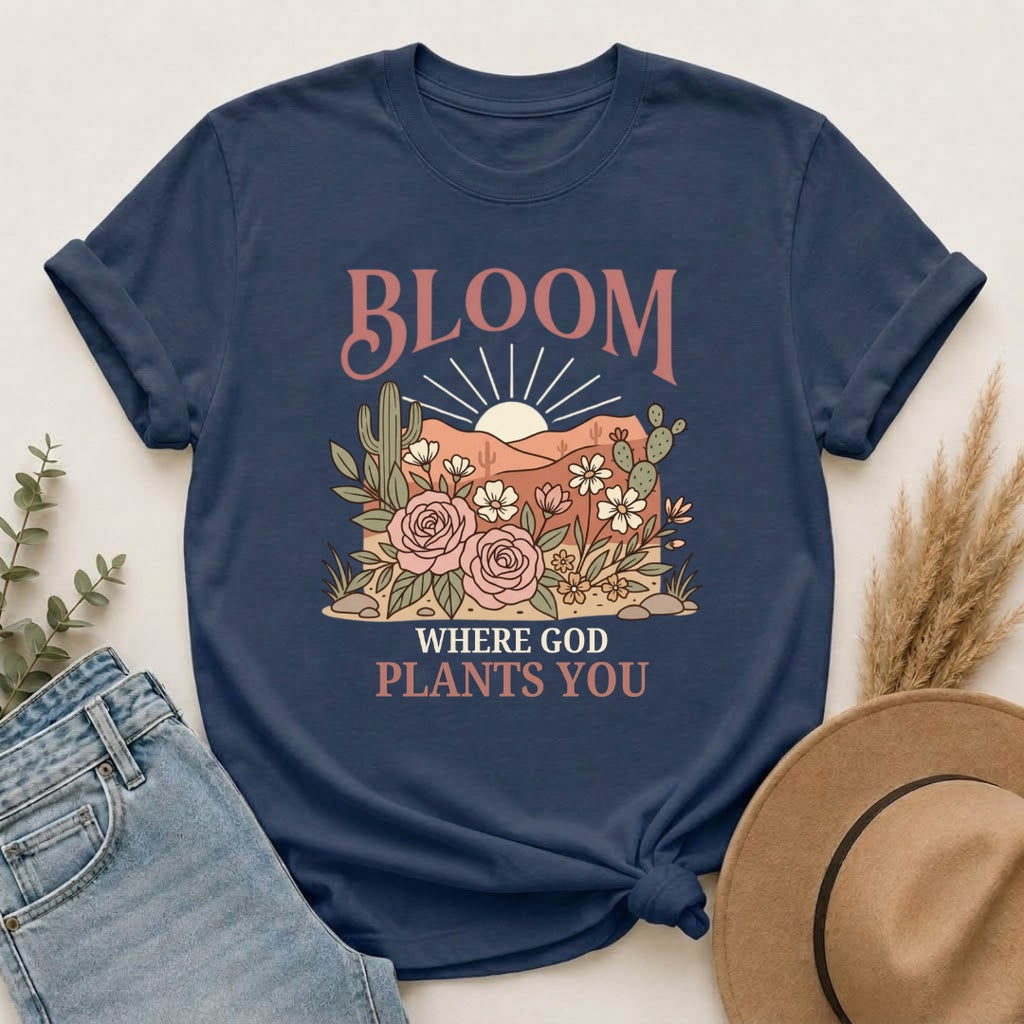Daughter of the King T-Shirt — Floral Cowboy Hat Christian Tee