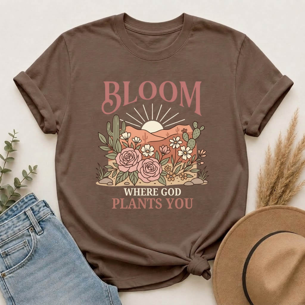 Daughter of the King T-Shirt — Floral Cowboy Hat Christian Tee