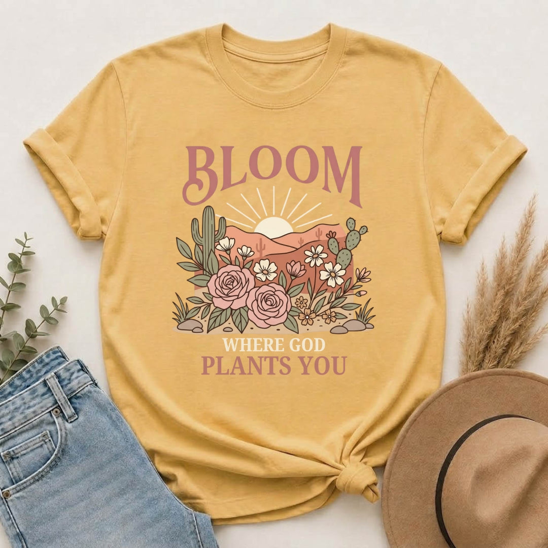 Daughter of the King T-Shirt — Floral Cowboy Hat Christian Tee