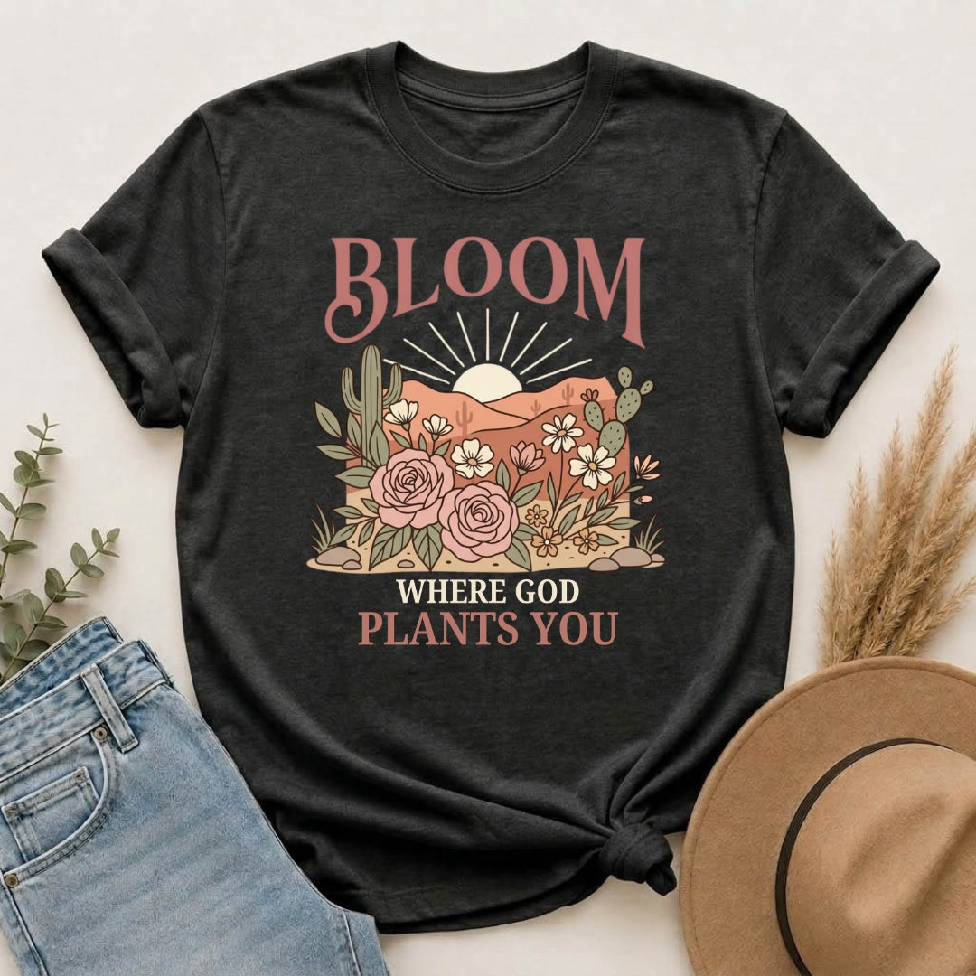 Daughter of the King T-Shirt — Floral Cowboy Hat Christian Tee