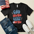 God Shed His Grace On Thee T-Shirt — Retro Patriotic Christian Tee