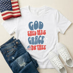 God Shed His Grace On Thee T-Shirt — Retro Patriotic Christian Tee