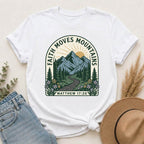 Faith Moves Mountains T-Shirt — Matthew 17:20 Mountain Landscape Christian Tee