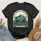 Faith Moves Mountains T-Shirt — Matthew 17:20 Mountain Landscape Christian Tee