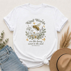 Kind Words Bee T-Shirt — "Kind Words are like honey, sweet to the soul" Floral Christian Tee