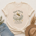 Kind Words Bee T-Shirt — "Kind Words are like honey, sweet to the soul" Floral Christian Tee