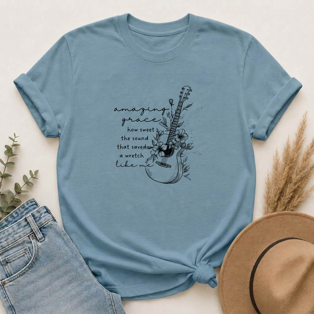 Acoustic Guitar 'Amazing Grace' Graphic T-Shirt