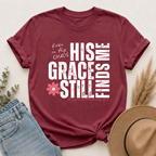 T-Shirt — Minimal Pink Flower Graphic with 'Christine' Script