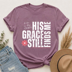 T-Shirt — Minimal Pink Flower Graphic with 'Christine' Script