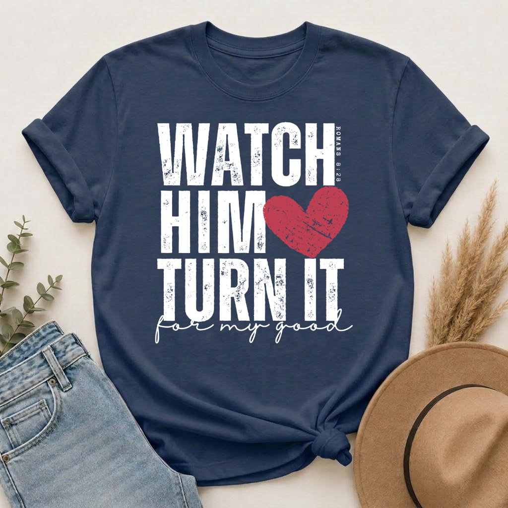 Heart Chest T-Shirt — Distressed Red Heart Pocket Tee