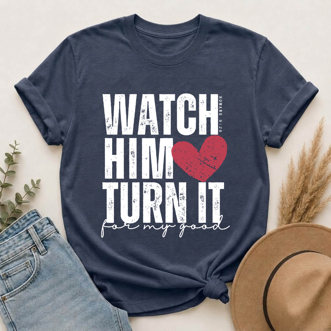 Heart Chest T-Shirt — Distressed Red Heart Pocket Tee