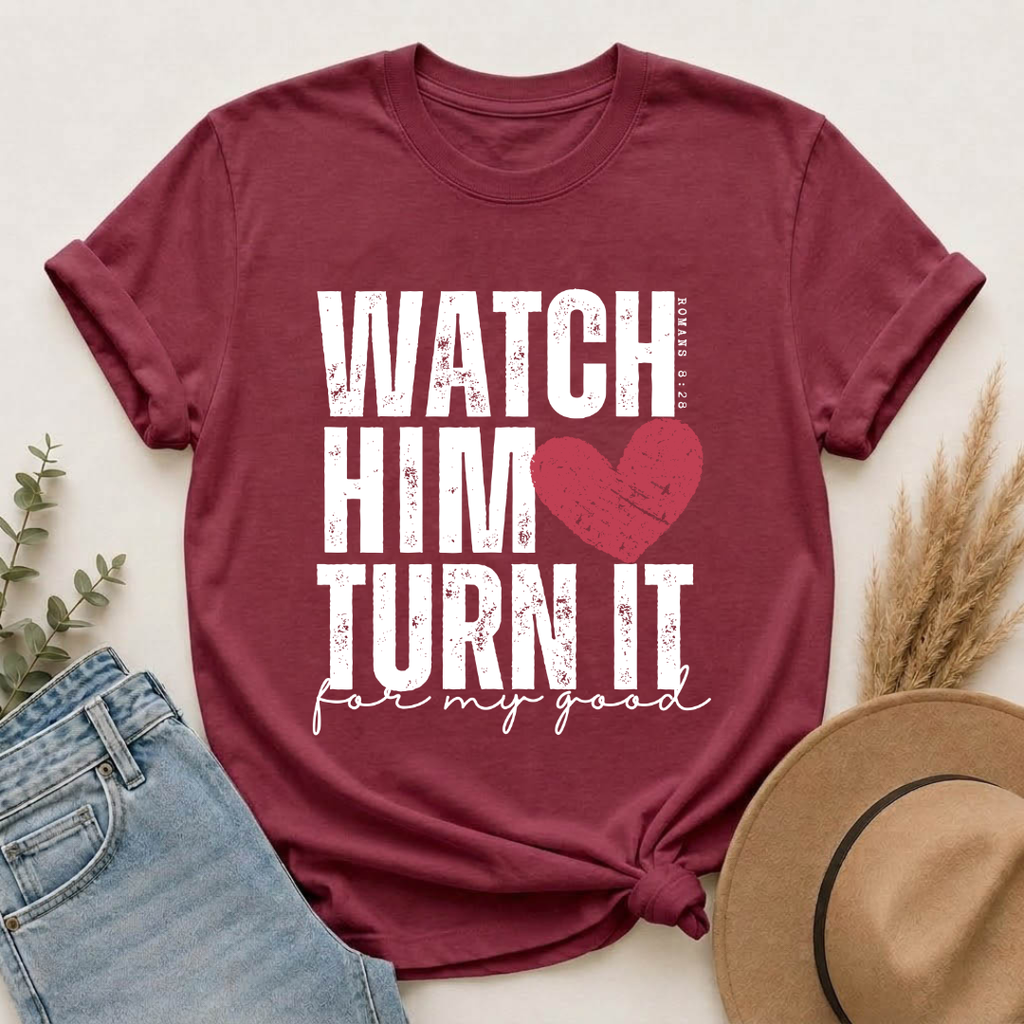 Heart Chest T-Shirt — Distressed Red Heart Pocket Tee
