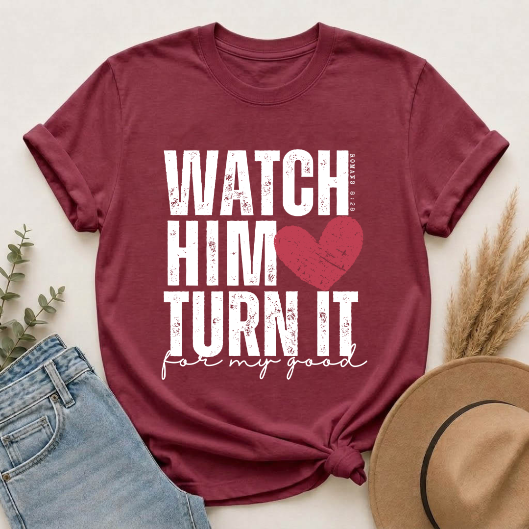 Heart Chest T-Shirt — Distressed Red Heart Pocket Tee
