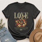 Love Floral Snake Graphic T-Shirt