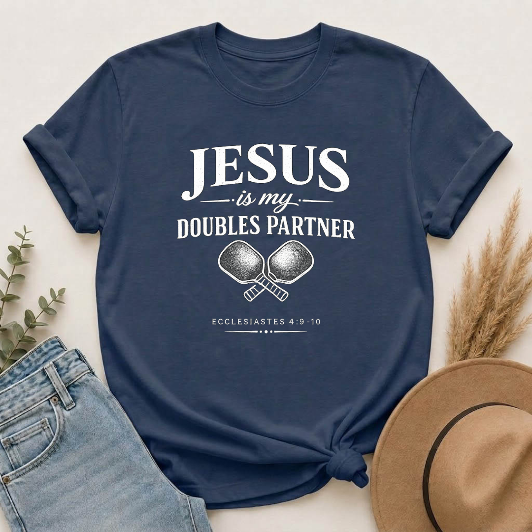 Jesus Is My Doubles Partner | Christian Pickleball T-Shirt