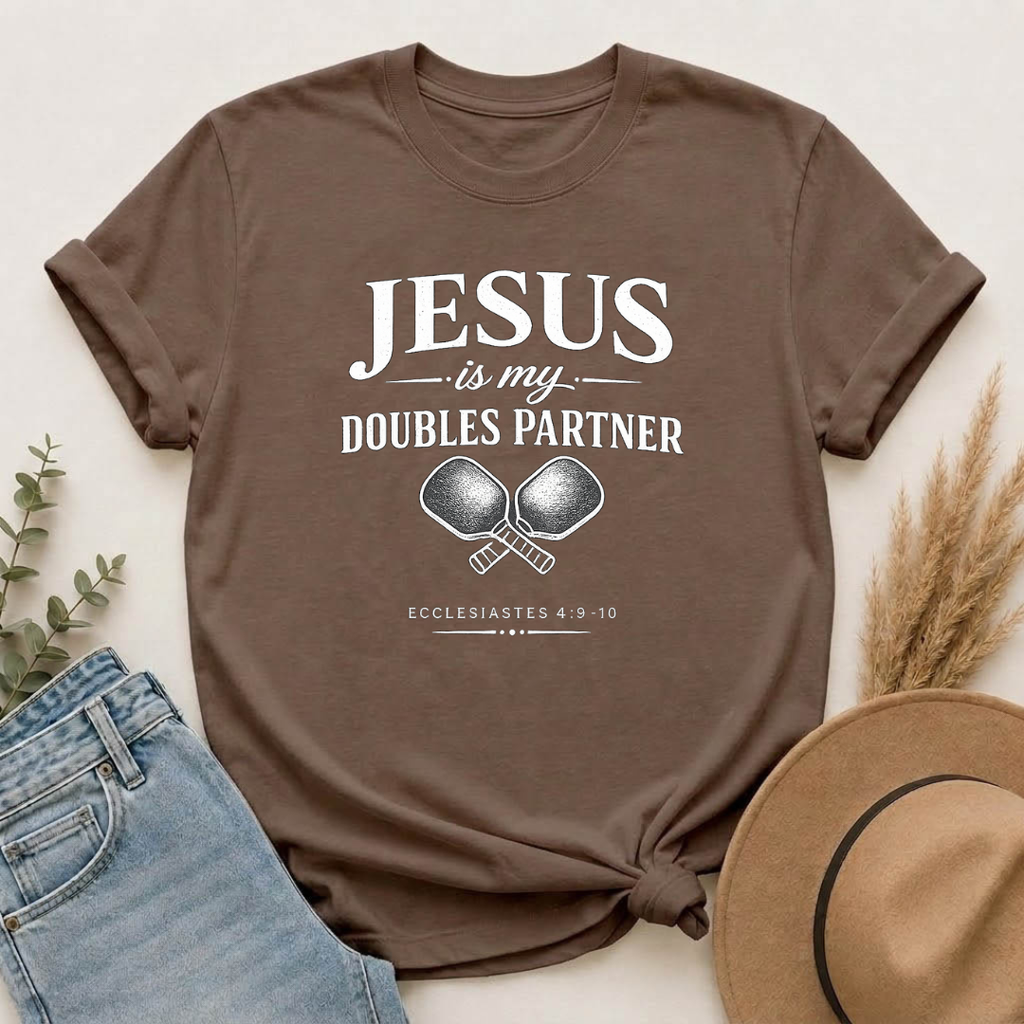 Jesus Is My Doubles Partner | Christian Pickleball T-Shirt