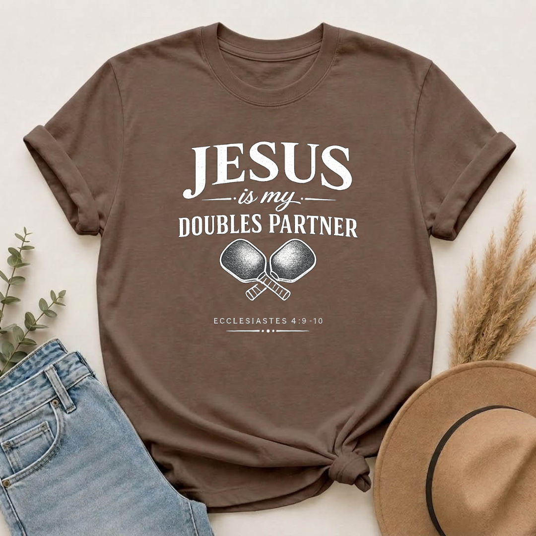 Jesus Is My Doubles Partner | Christian Pickleball T-Shirt
