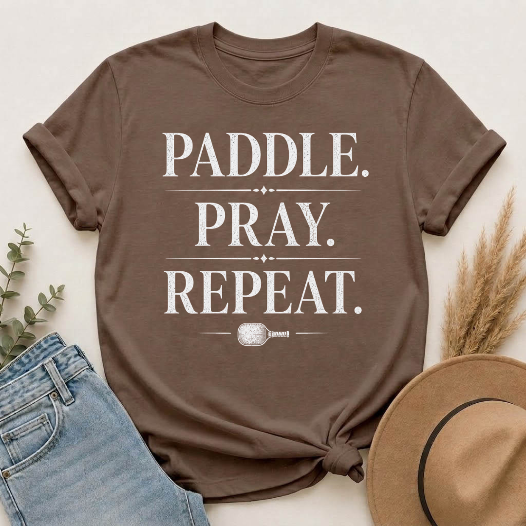 Paddle. Pray. Repeat. | Christian Pickleball T-Shirt