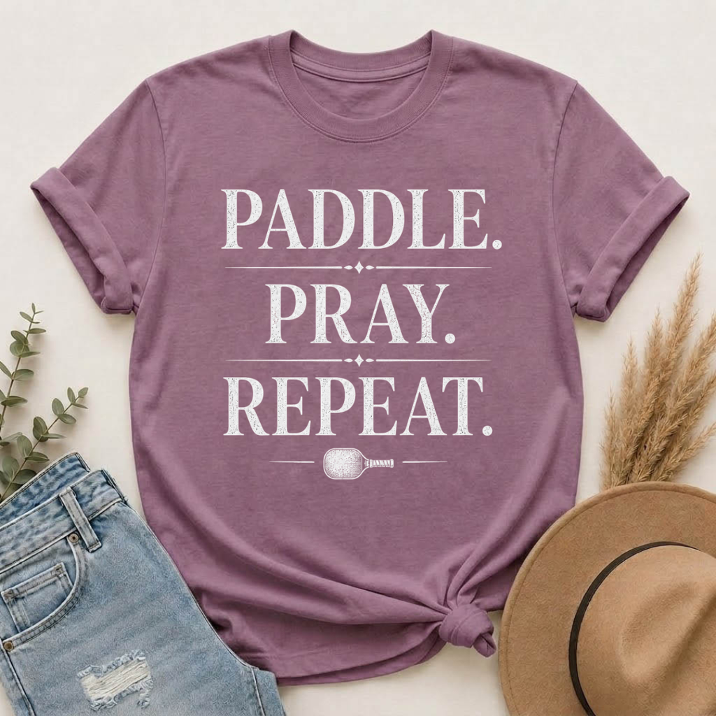 Paddle. Pray. Repeat. | Christian Pickleball T-Shirt