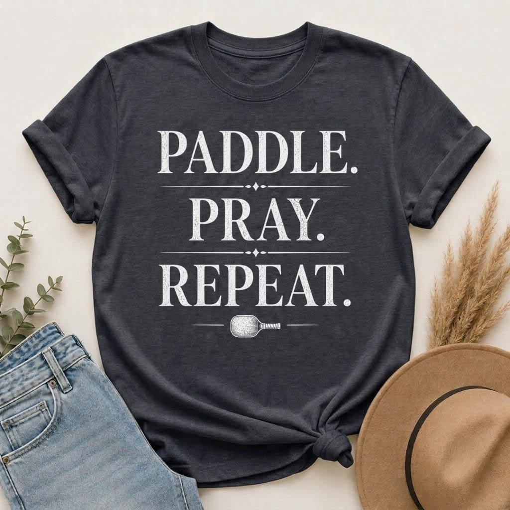 Paddle. Pray. Repeat. | Christian Pickleball T-Shirt