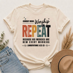 Current Mood: Worship on Repeat | Christian Worship Music T-Shirt | Lamentations 3:22–23