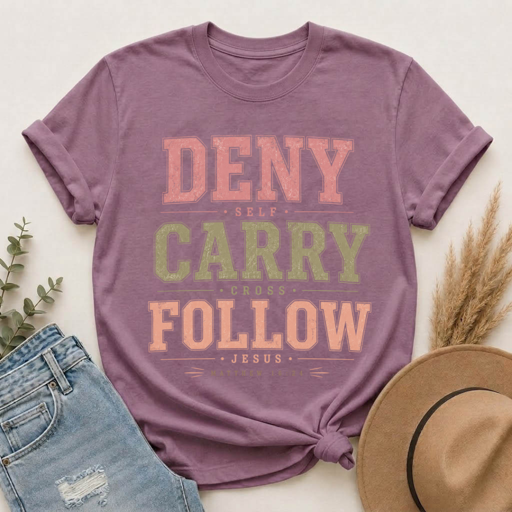 Deny Self, Carry Cross, Follow Jesus T-Shirt