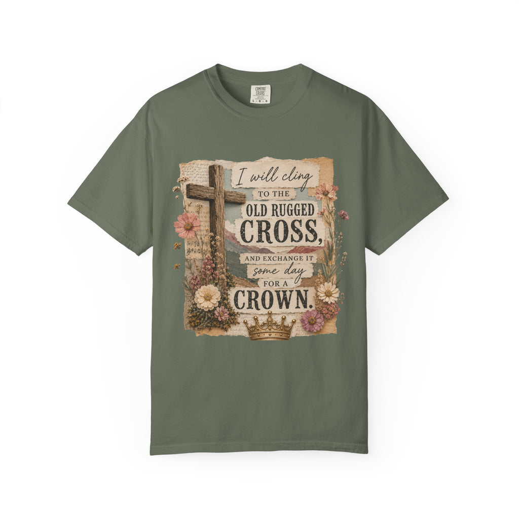 Vintage Christian T-Shirt — "I Will Cling to the Old Rugged Cross"