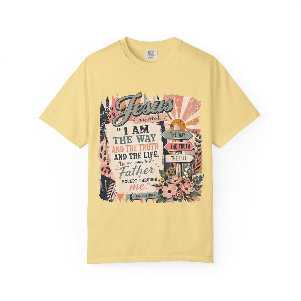 Jesus 'I Am The Way' Vintage Floral T-Shirt — Christian Faith Scripture Tee