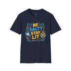 Be Salty Stay Lit T-Shirt — Neon Beach Graphic Tee (Matt. 5:13-14)