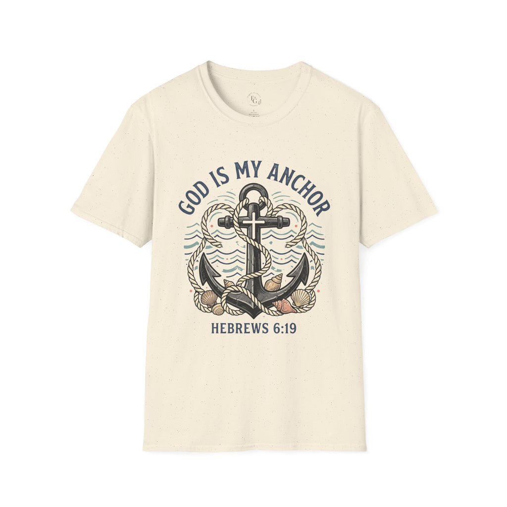 God Is My Anchor T‑Shirt — Christian Anchor Design (Hebrews 6:19)
