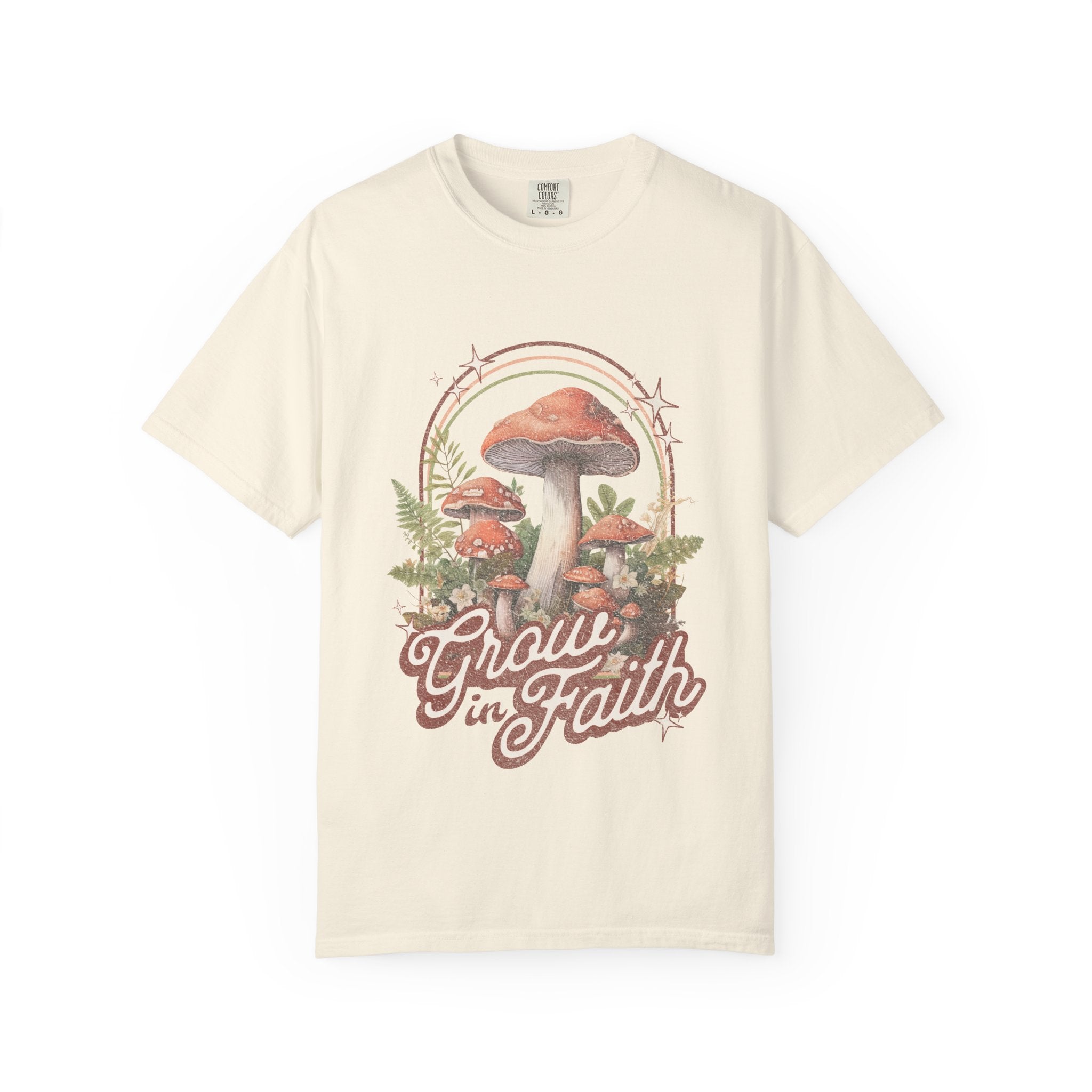 Grow in Faith Mushroom T-Shirt — Spiritual Nature Graphic Tee