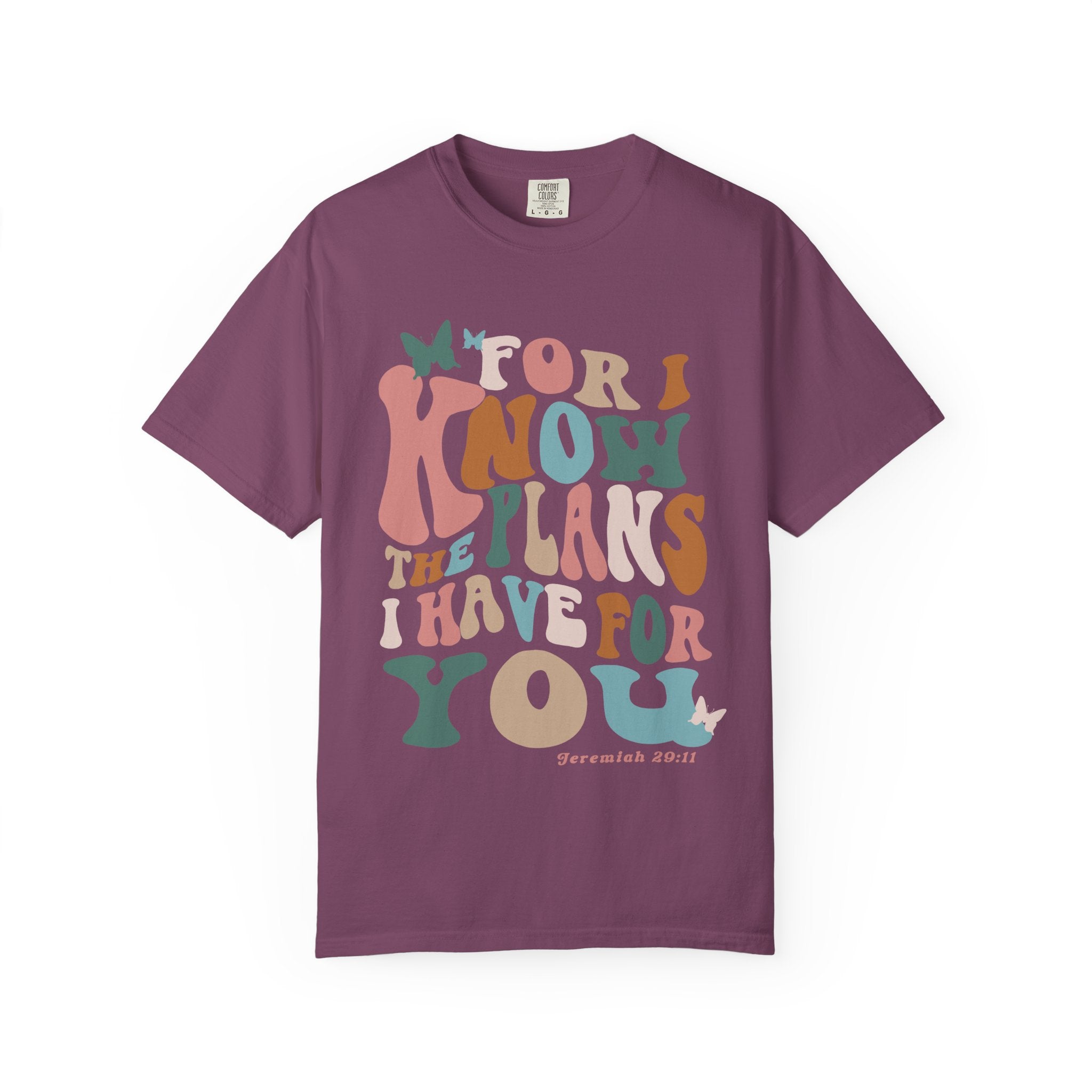 Scripture T‑Shirt — “For I Know the Plans I Have for You” Inspirational Tee