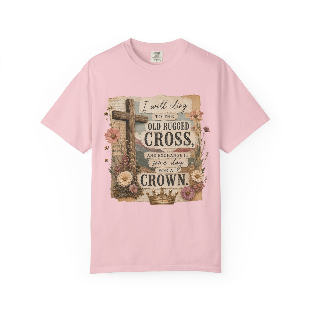 Vintage Christian T-Shirt — "I Will Cling to the Old Rugged Cross"