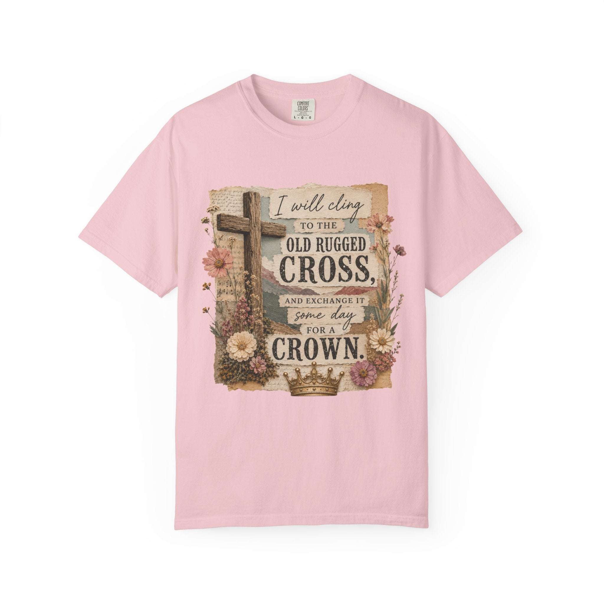 Vintage Christian T-Shirt — "I Will Cling to the Old Rugged Cross"
