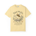 Kind Words Bee T-Shirt — "Kind Words are like honey, sweet to the soul" Floral Christian Tee