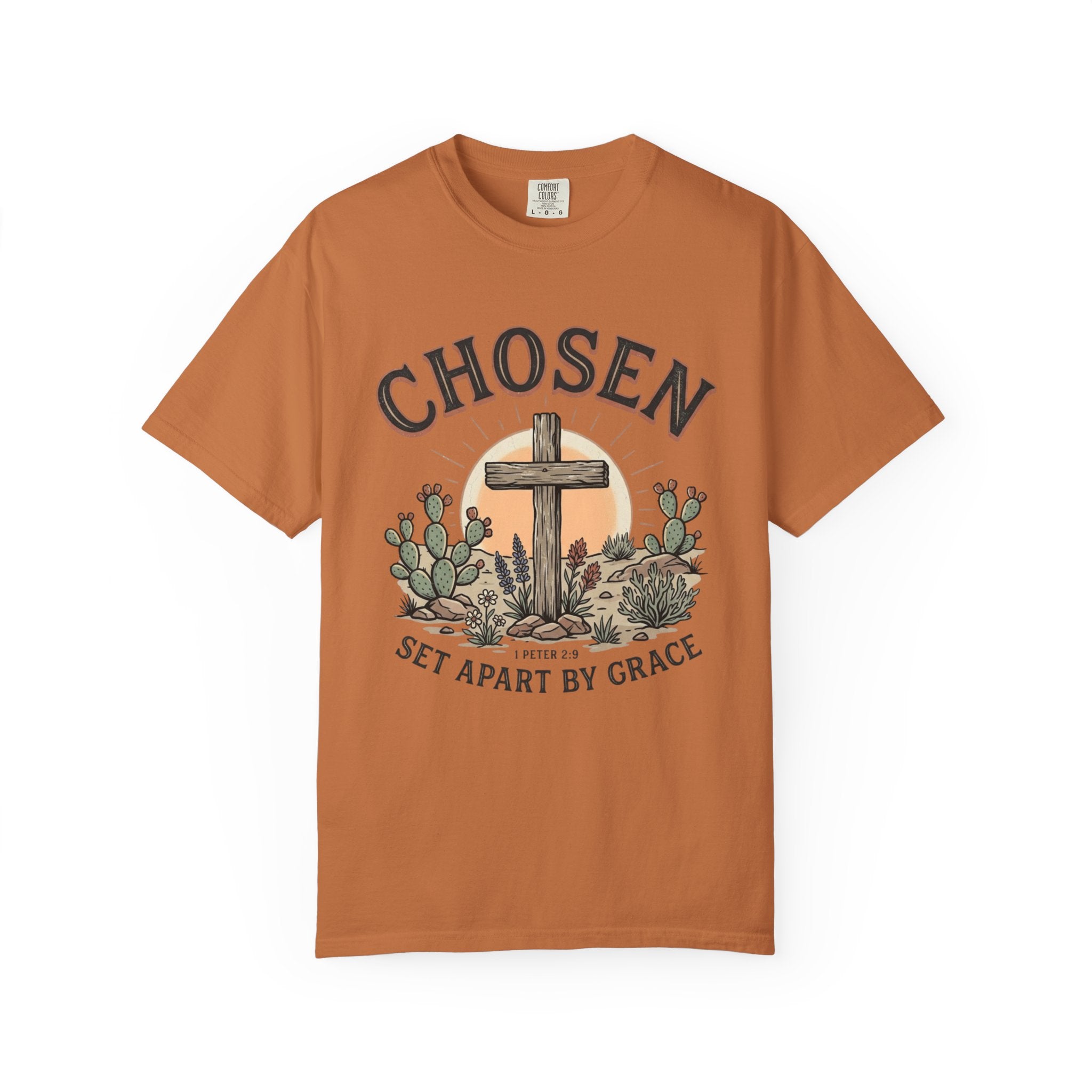 Chosen Cross T-Shirt — "Set Apart by Grace" Christian Faith Tee