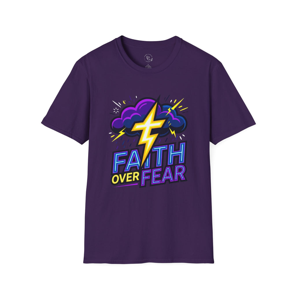 Faith Over Fear T‑Shirt — Bold Lightning Faith Graphic