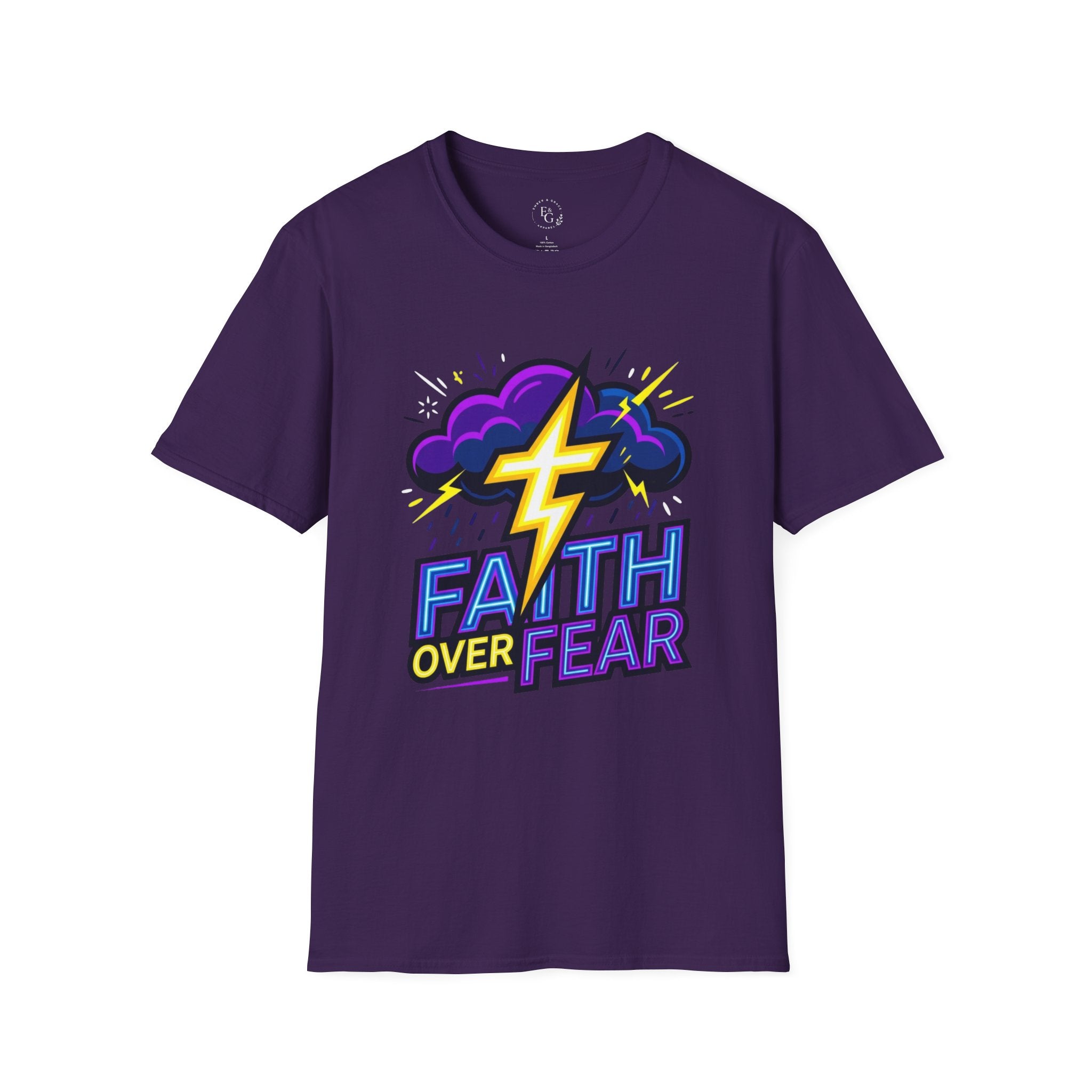 Faith Over Fear T‑Shirt — Bold Lightning Faith Graphic