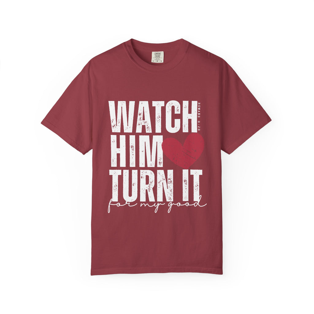 Heart Chest T-Shirt — Distressed Red Heart Pocket Tee
