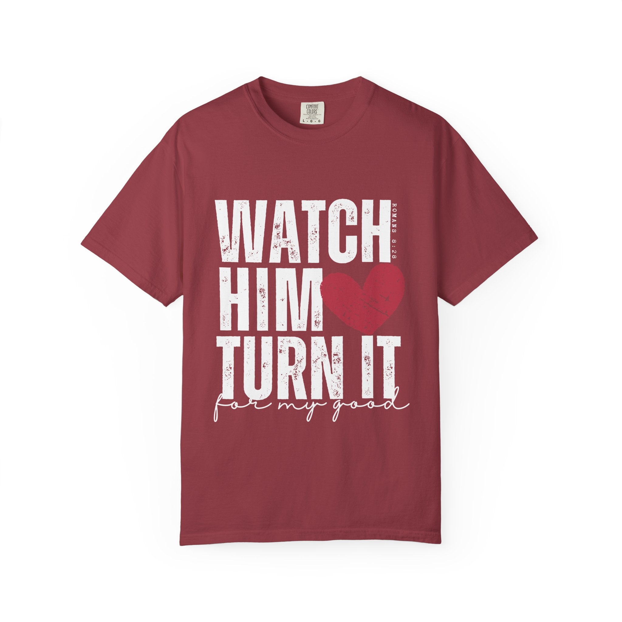 Heart Chest T-Shirt — Distressed Red Heart Pocket Tee