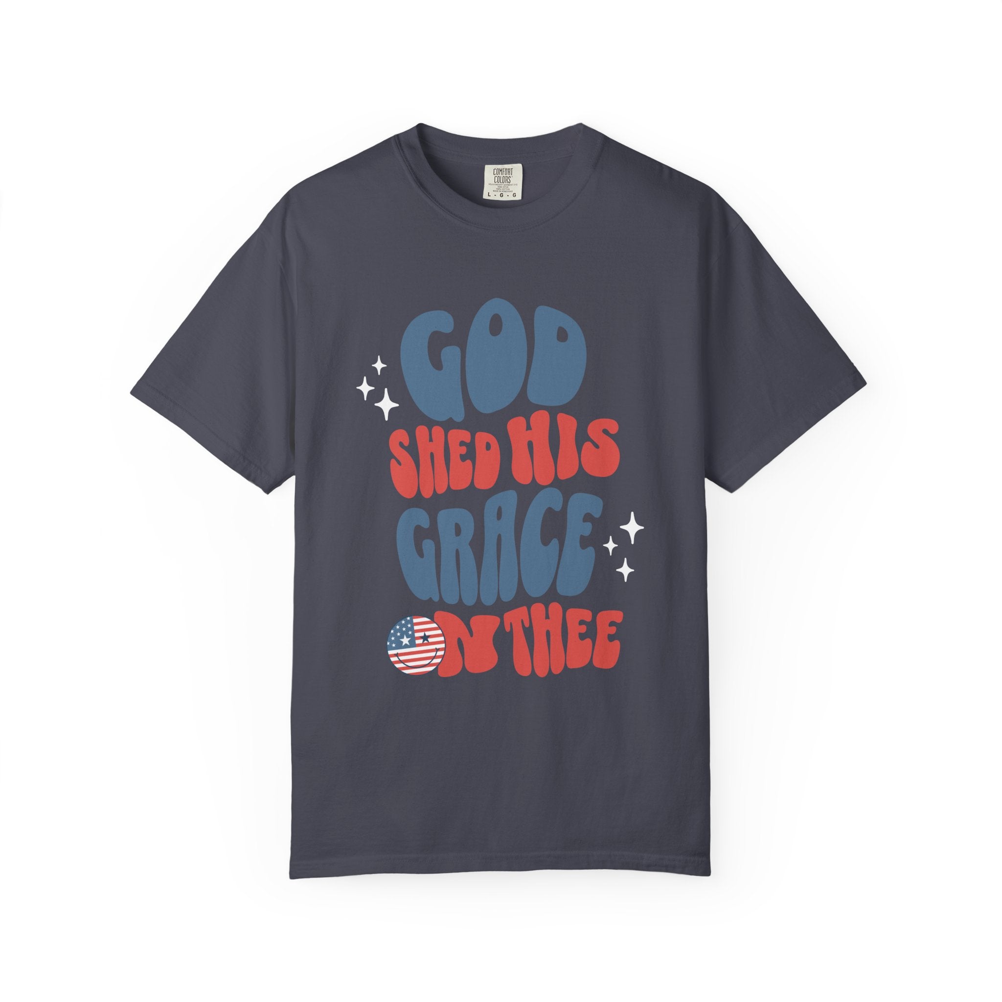 God Shed His Grace On Thee T-Shirt — Retro Patriotic Christian Tee