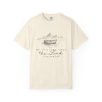 T-Shirt – “Be Still My Soul, the Lord Is On Your Side” Boat & Mountains Faith Tee