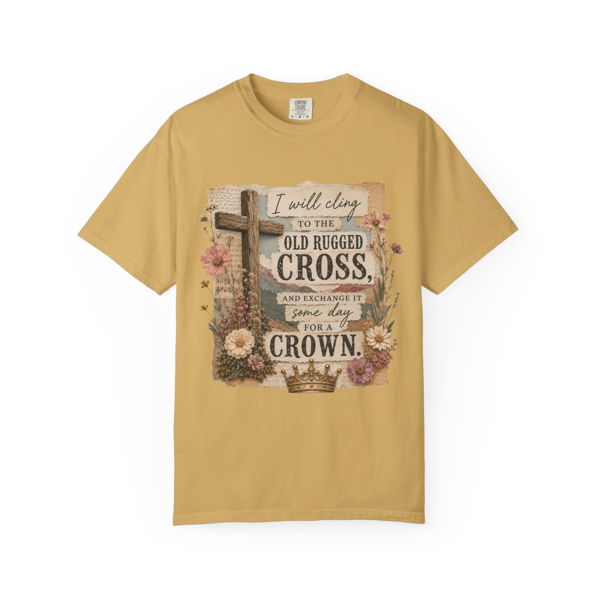 Vintage Christian T-Shirt — "I Will Cling to the Old Rugged Cross"