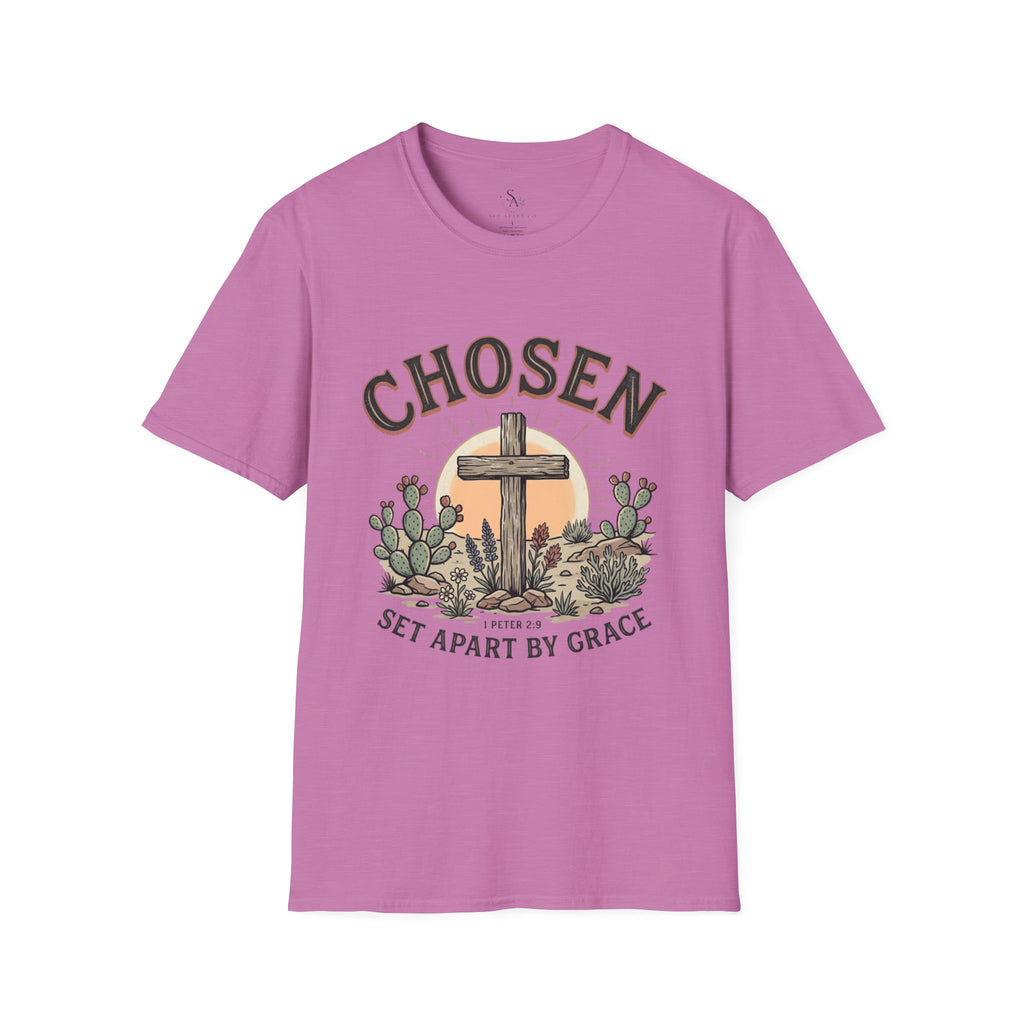 Chosen Cross T‑Shirt — "Chosen: Set Apart by Grace" Christian Tee