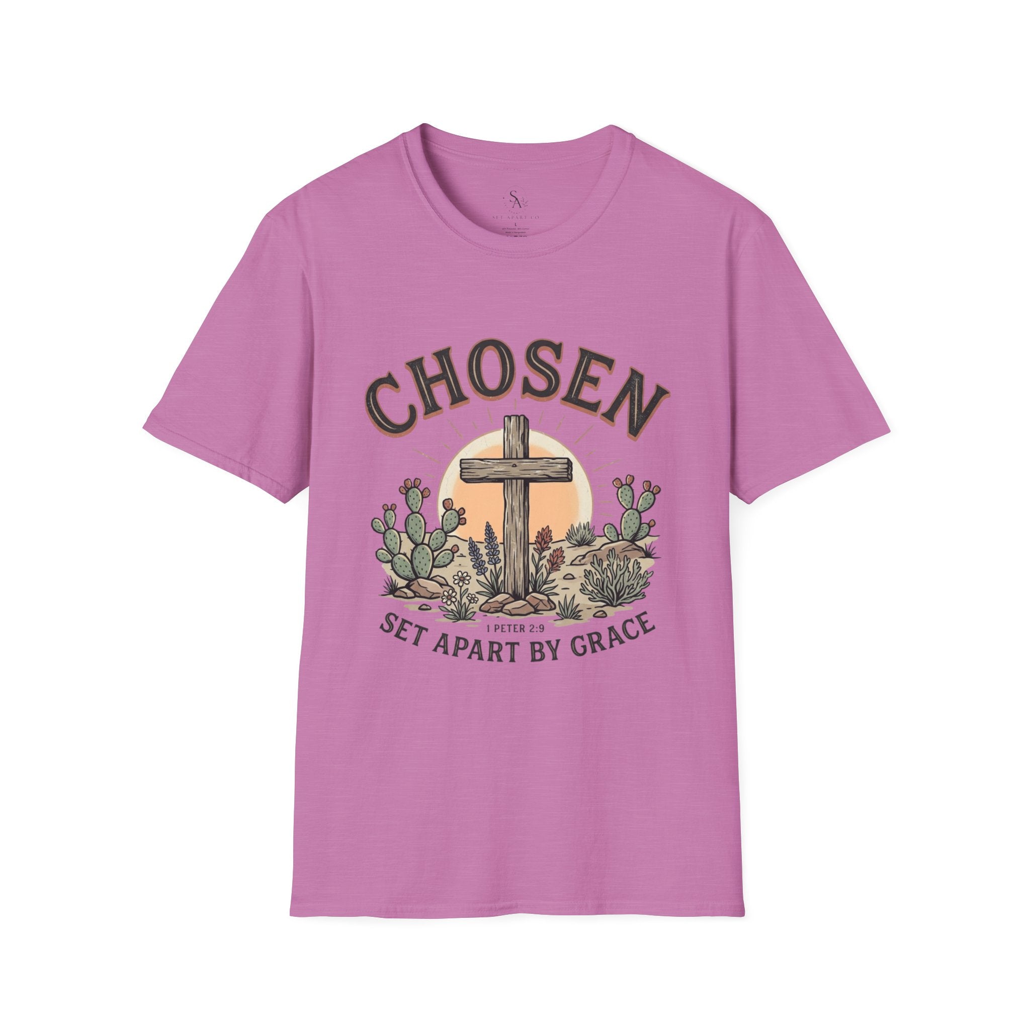 Chosen Cross T‑Shirt — "Chosen: Set Apart by Grace" Christian Tee