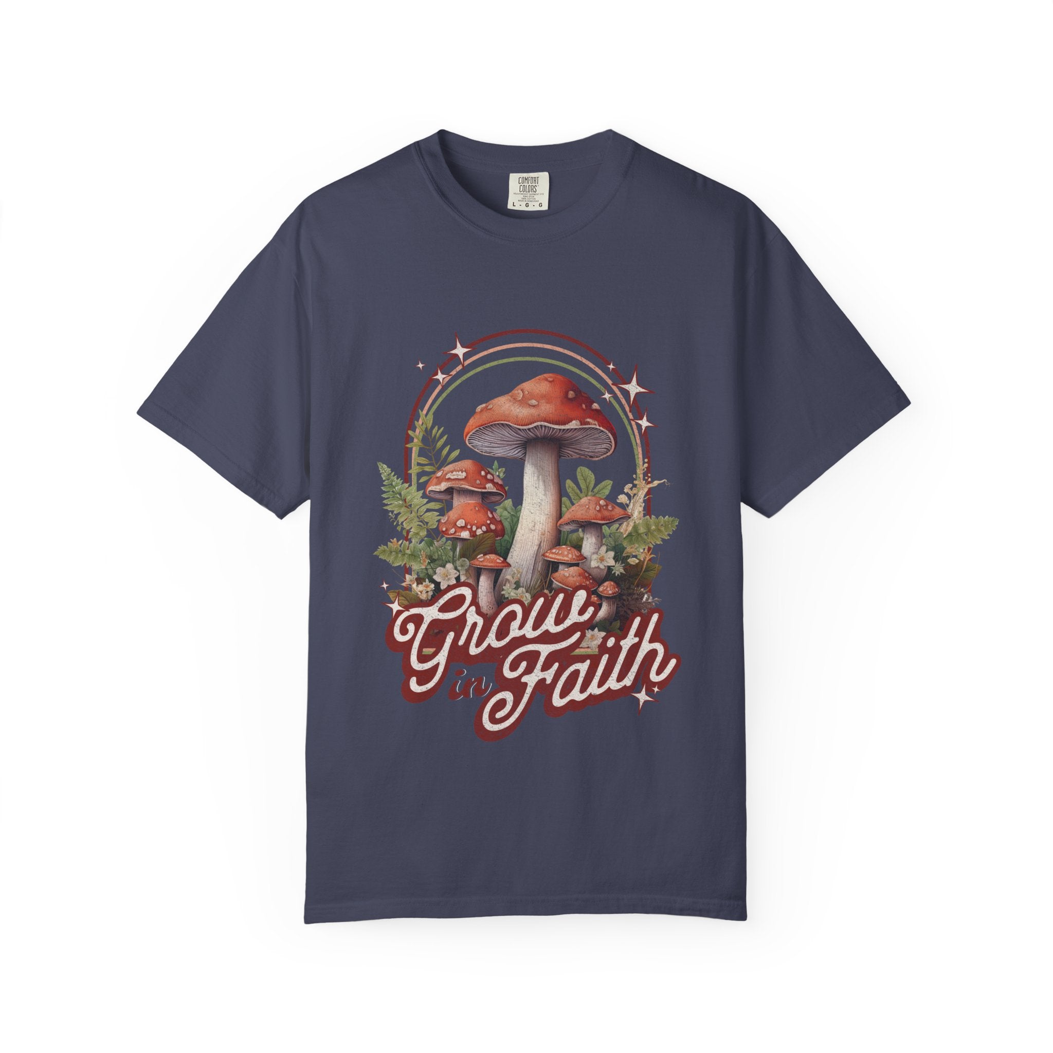 Grow in Faith Mushroom T-Shirt — Spiritual Nature Graphic Tee