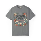 Saltwater Faith T-Shirt — 'Walking in Grace' Floral Surf Christian Tee