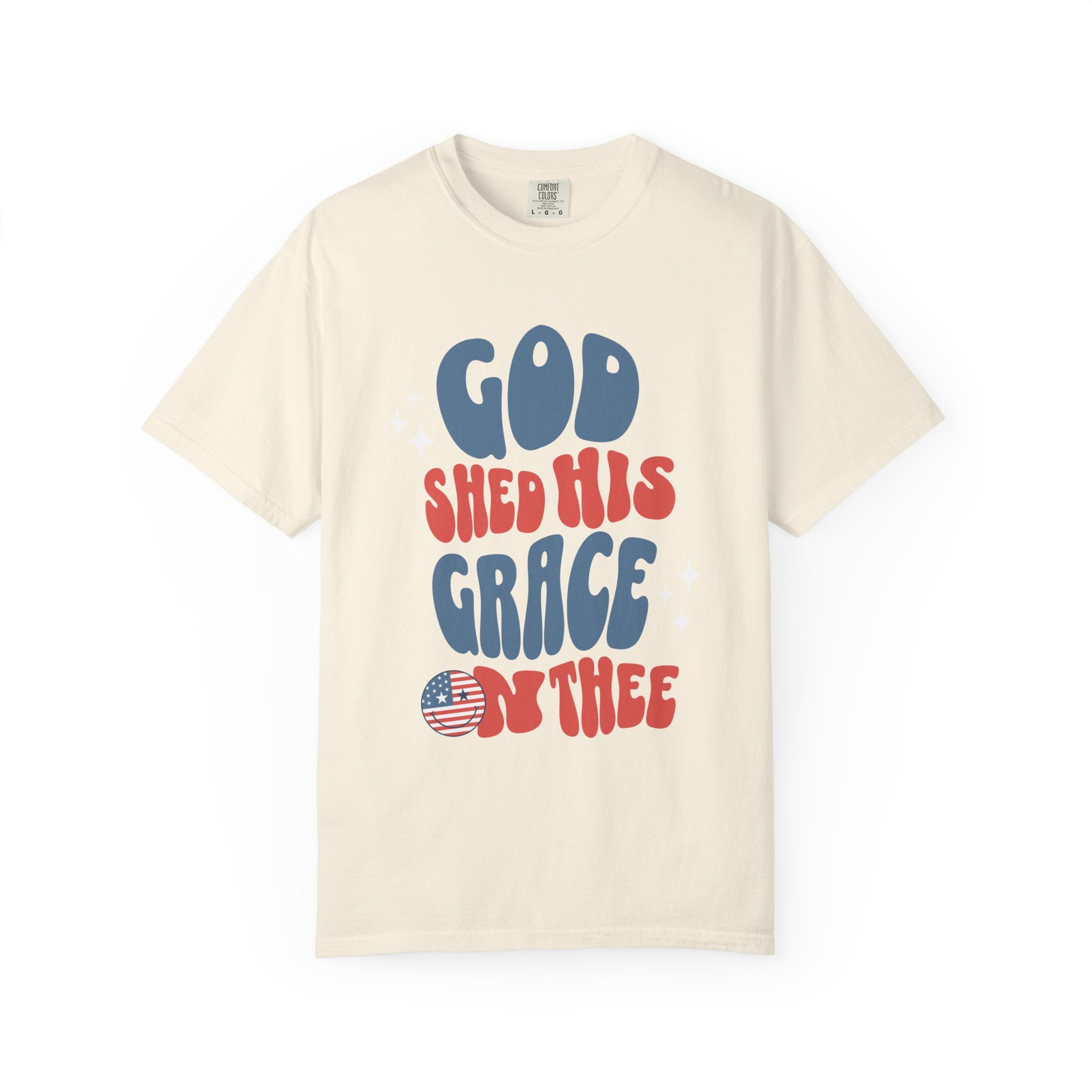 God Shed His Grace On Thee T-Shirt — Retro Patriotic Christian Tee
