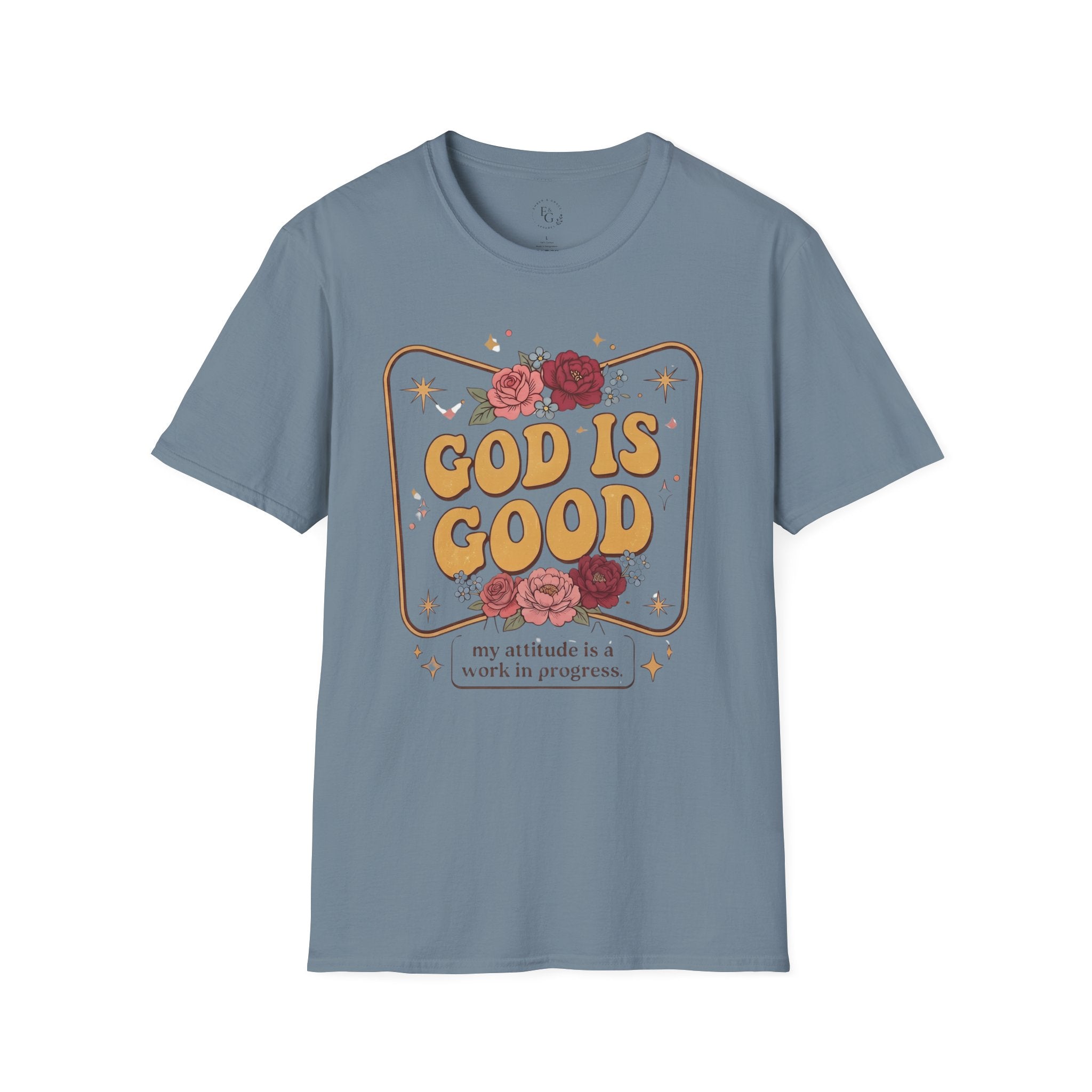 God Is Good Floral T-Shirt — Retro Inspirational Christian Tee